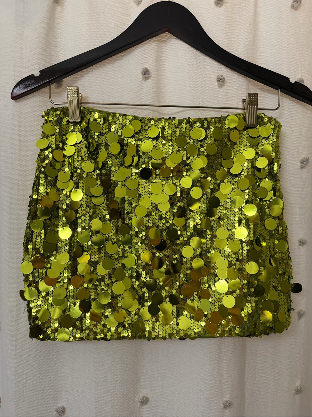 Princess Polly Lime Green Sequin Mini Skirt